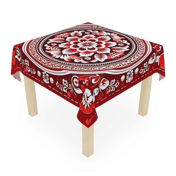 Floral table cloth | Vintage Tablecloth | Christmas tablecloth | Rectangle Squar - Picture 3 of 5